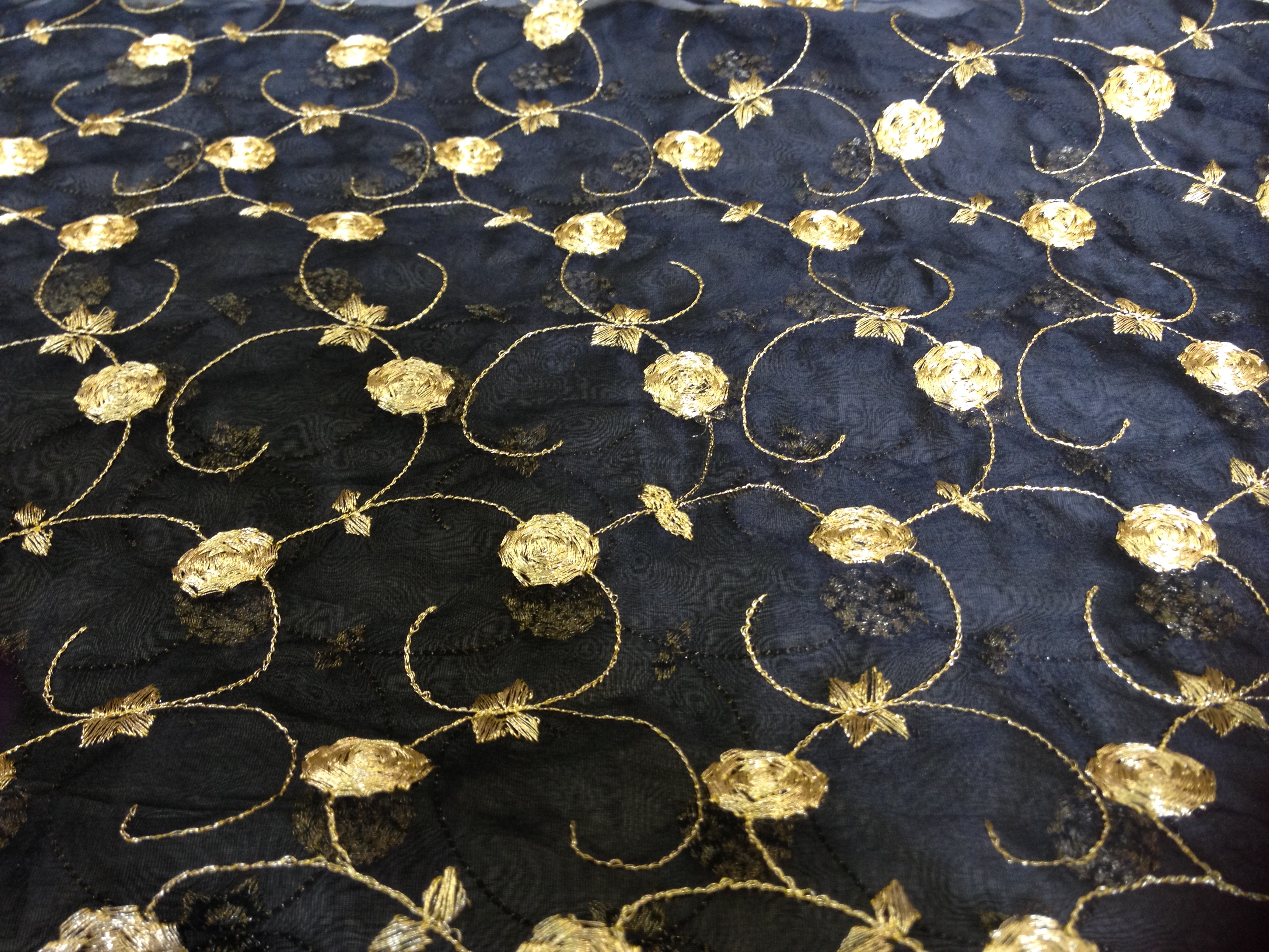 Gold Flower on Black - Image 1