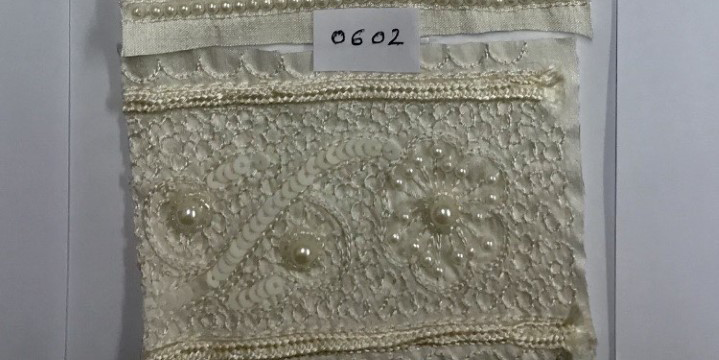 Pearl Cluter & Sequinned curves with Scroll embroidery. - Image 1
