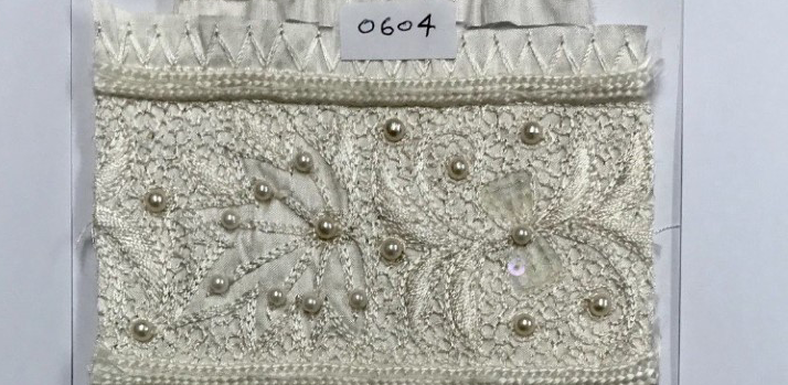 Leaf Embroidery with pearl spread over - Image 1