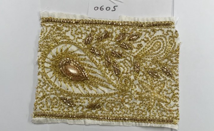 Gold Paisley Design with Pink stone - Image 1